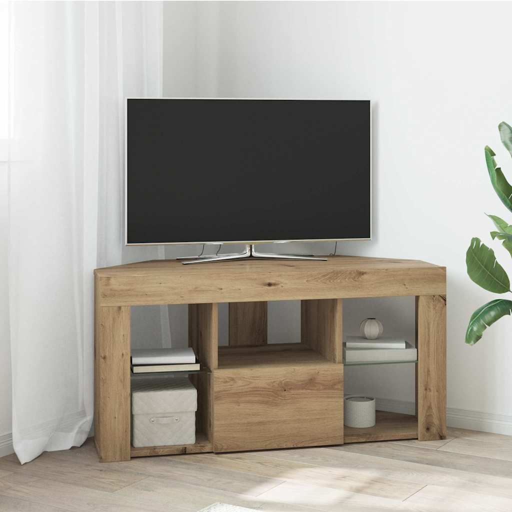Corner LED TV Cabinet 100x40x68cm Engineered Wood Artisan oak 50 cm