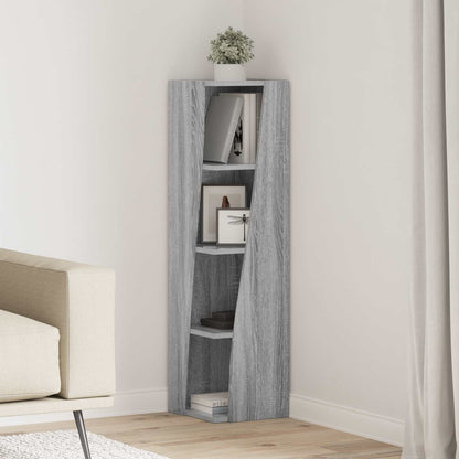 vidaXL Corner Cabinet 27.5x27x102cm Engineered Wood Grey Sonoma 1