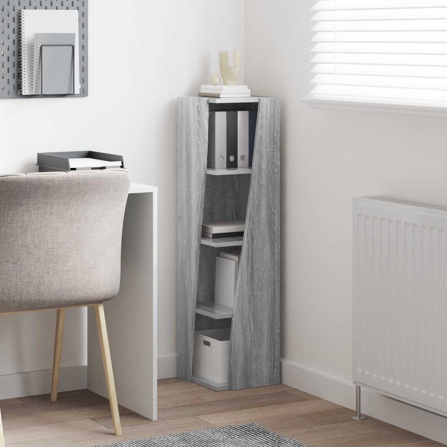 vidaXL Corner Cabinet 27.5x27x102cm Engineered Wood Grey Sonoma 4