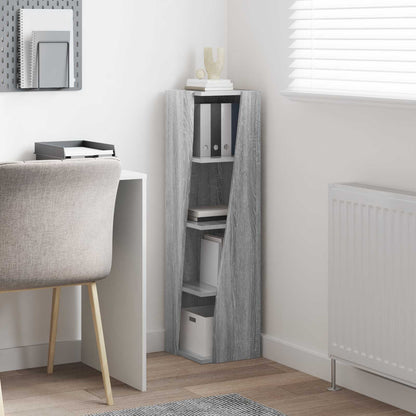 vidaXL Corner Cabinet 27.5x27x102cm Engineered Wood Grey Sonoma 4