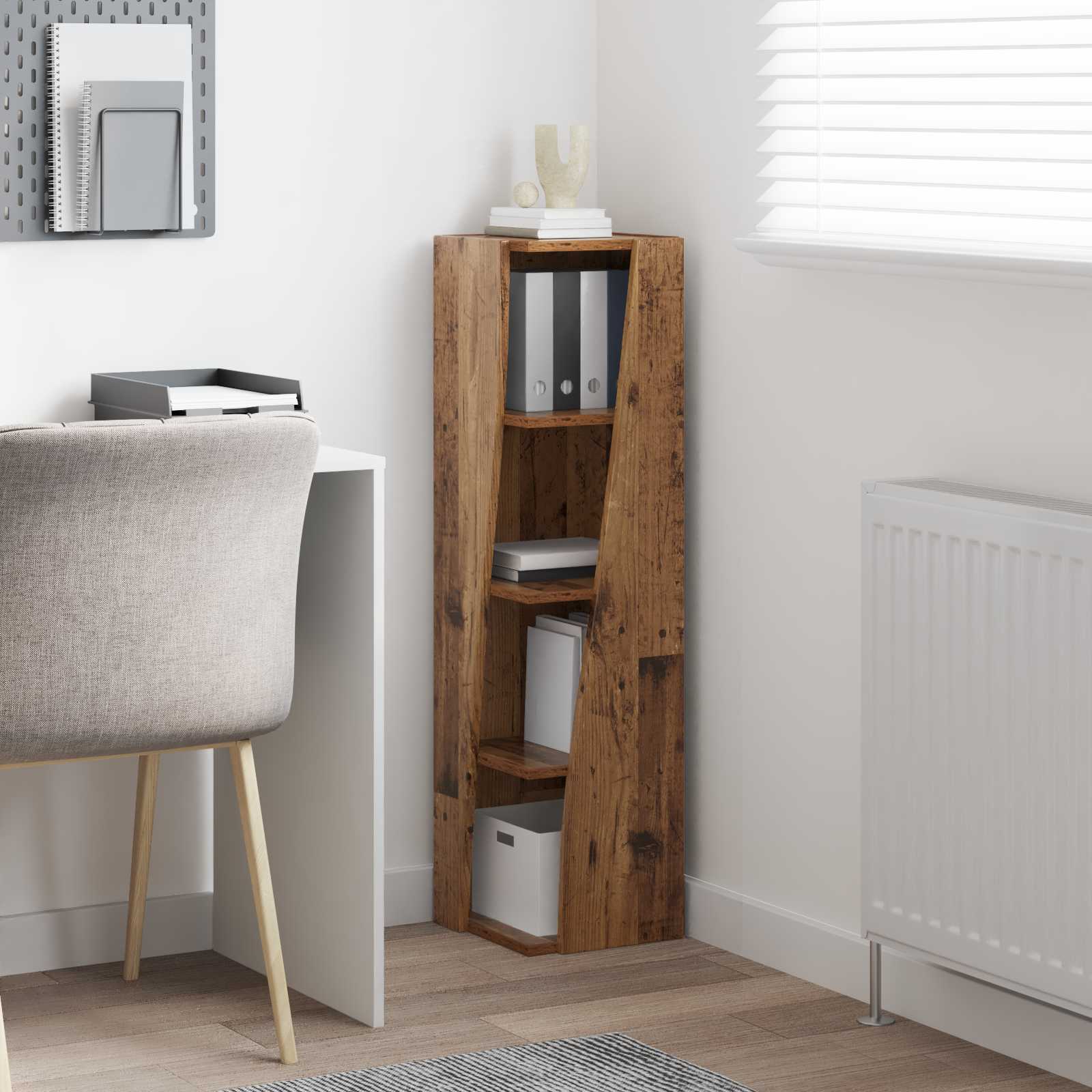 vidaXL Corner Cabinet 27.5x27x102cm Engineered Wood Old Wood 4