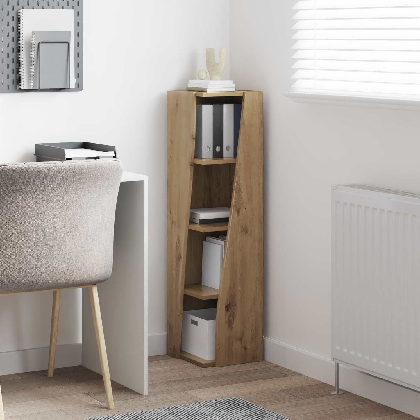 vidaXL Corner Cabinet 27.5x27x102cm Engineered Wood Artisan Oak 4