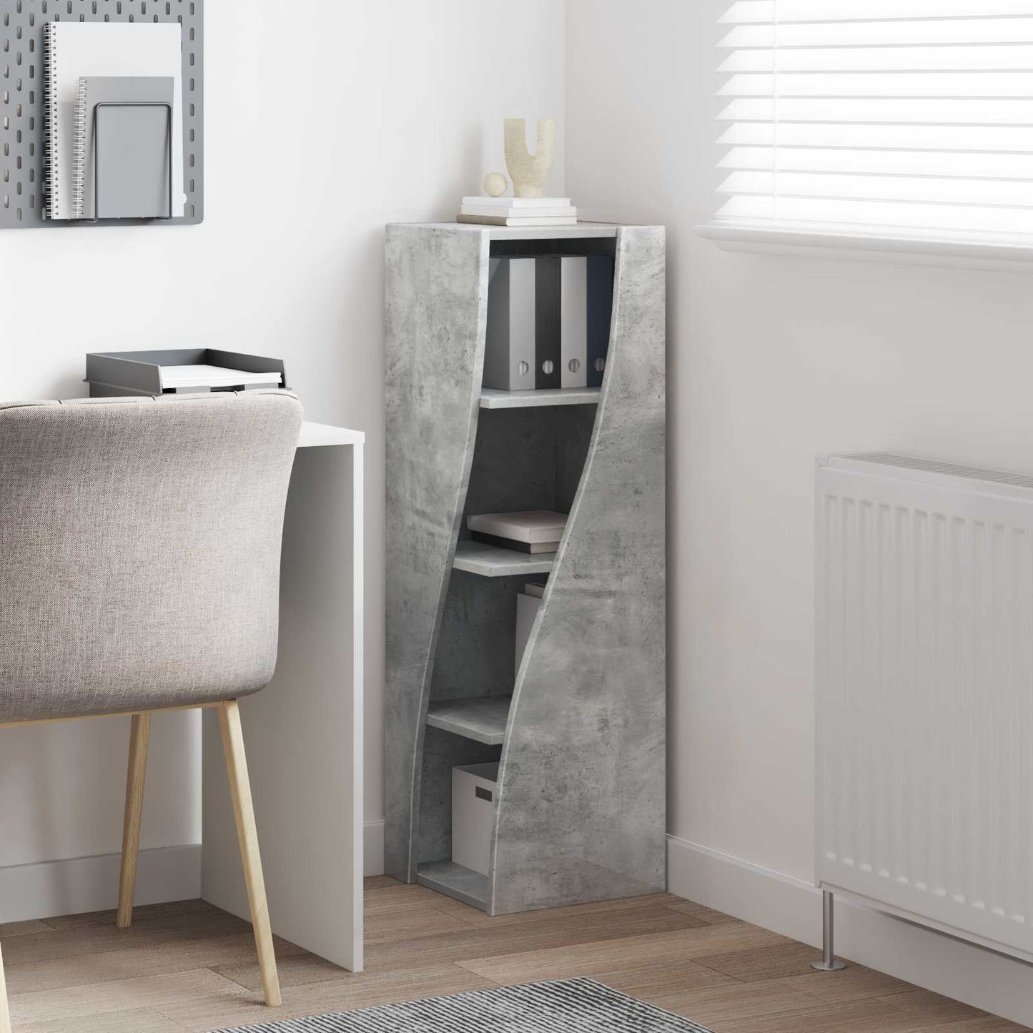 vidaXL Corner Cabinet 32x32x102cm Engineered Wood Concrete Grey 4