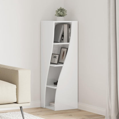 Corner Cabinet Engineered Wood Width 32 cm High gloss white 102 cm