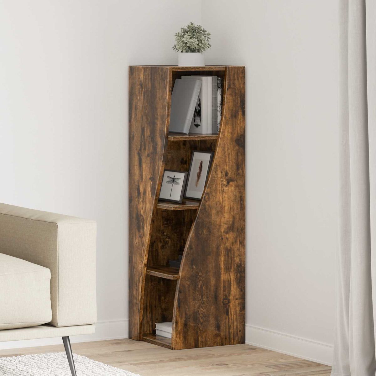 Corner Cabinet Engineered Wood Width 32 cm Smoked oak 102 cm