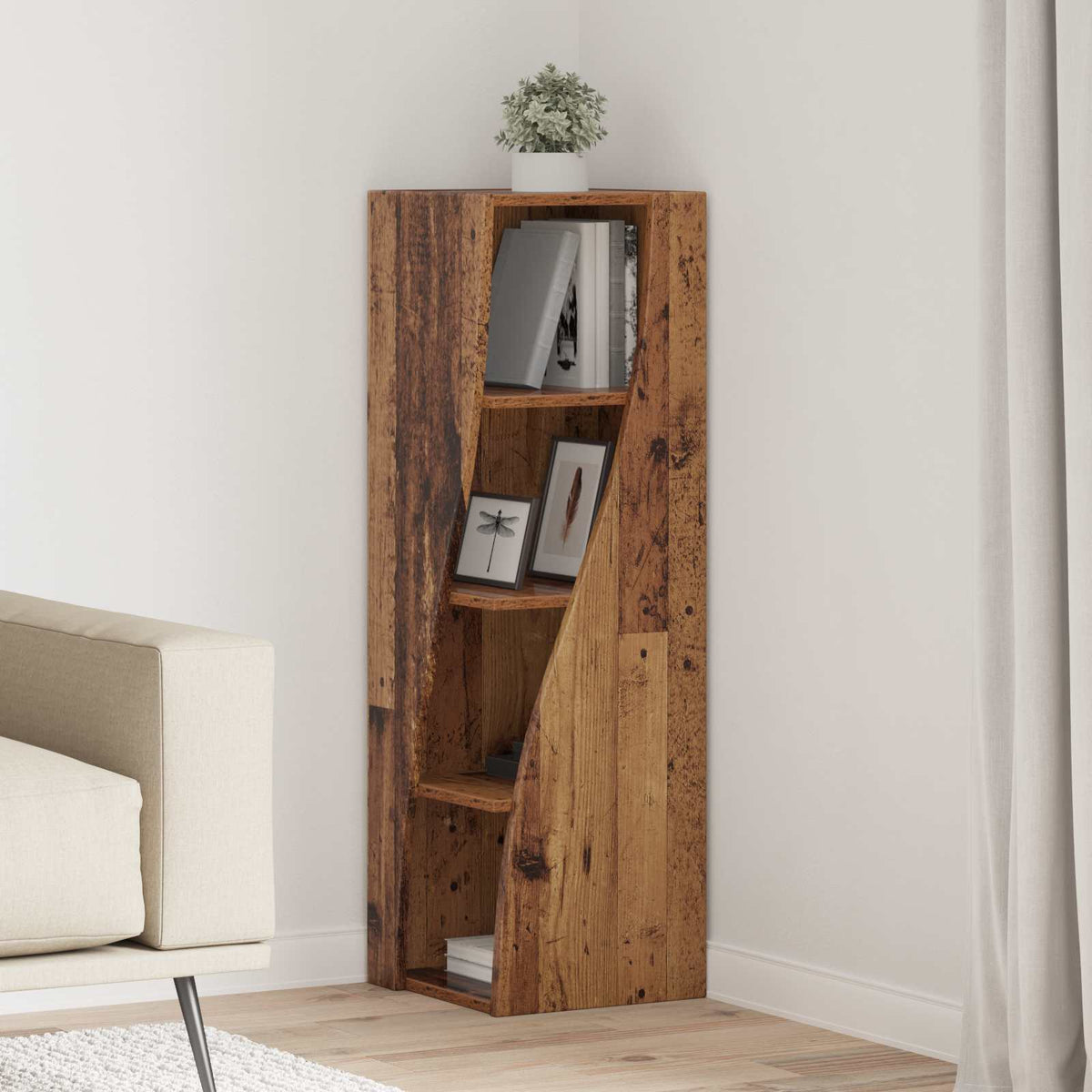 Corner Cabinet Engineered Wood Width 32 cm Old wood 102 cm