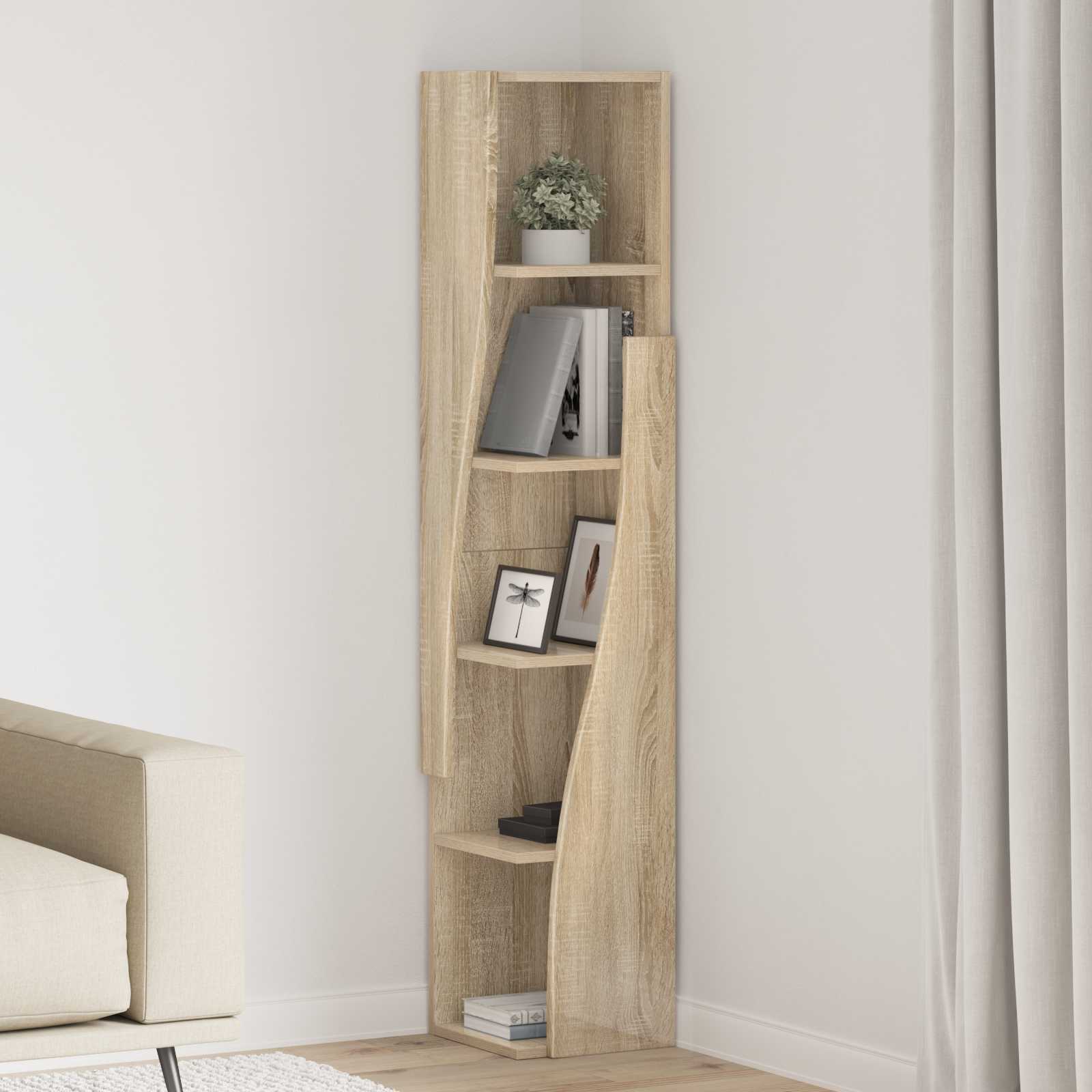 vidaXL Corner Cabinet 27.5x27x140cm Engineered Wood Sonoma Oak 1