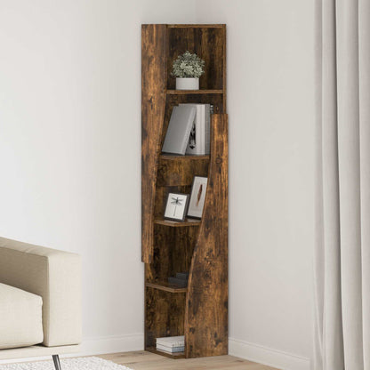 vidaXL Corner Cabinet 27.5x27x140cm Engineered Wood Smoked Oak 1