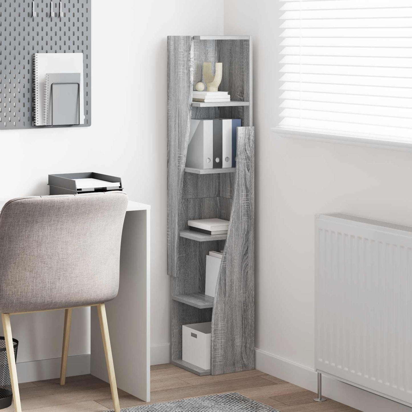 vidaXL Corner Cabinet 27.5x27x140cm Engineered Wood Grey Sonoma 4