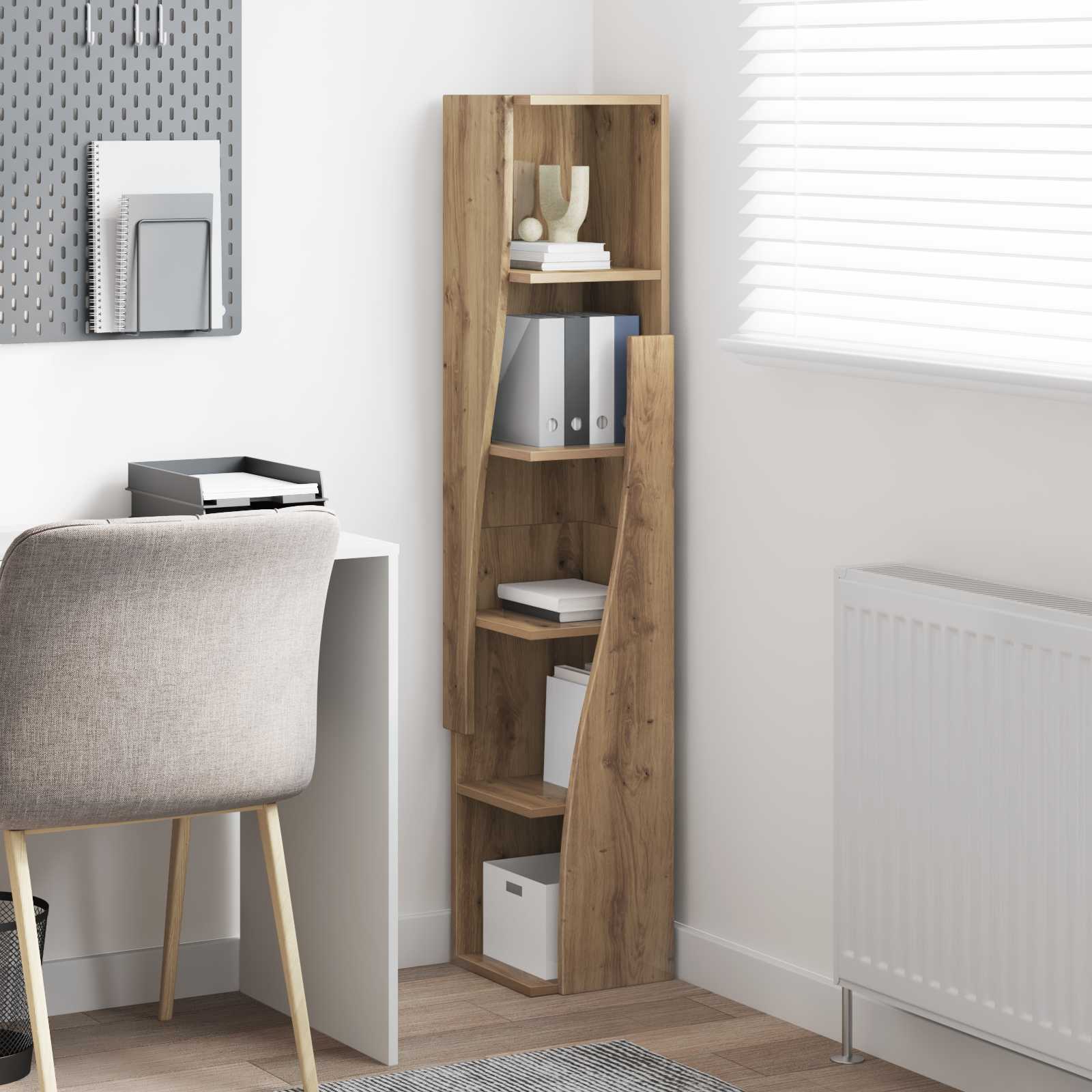 vidaXL Corner Cabinet 27.5x27x140cm Engineered Wood Artisan Oak 4