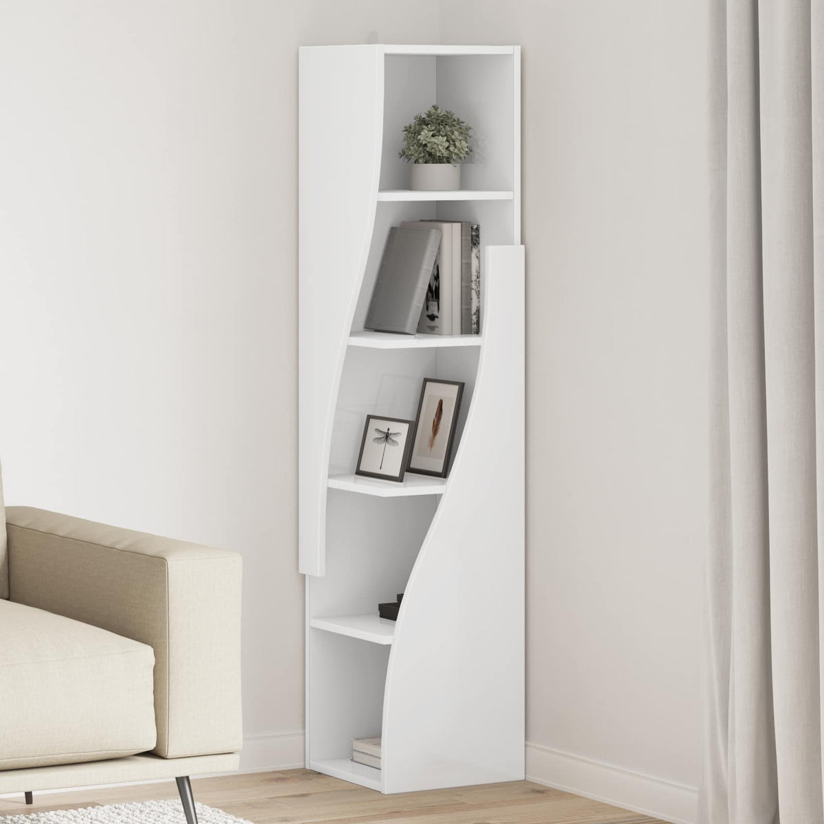 Corner Cabinet Engineered Wood Width 32 cm White 140 cm