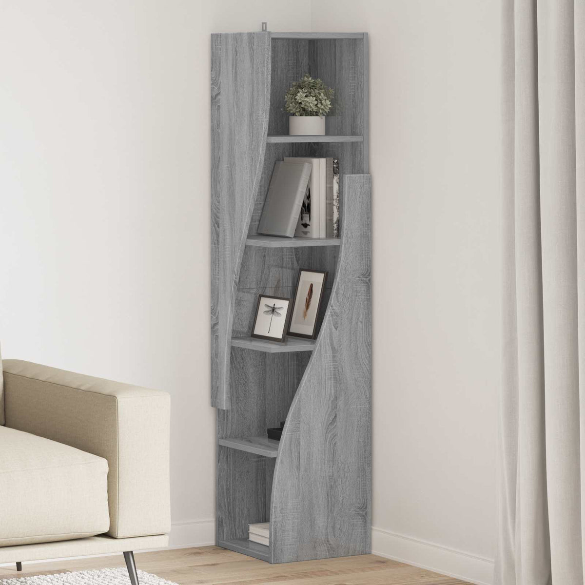 Corner Cabinet Engineered Wood Width 32 cm Grey sonoma 140 cm