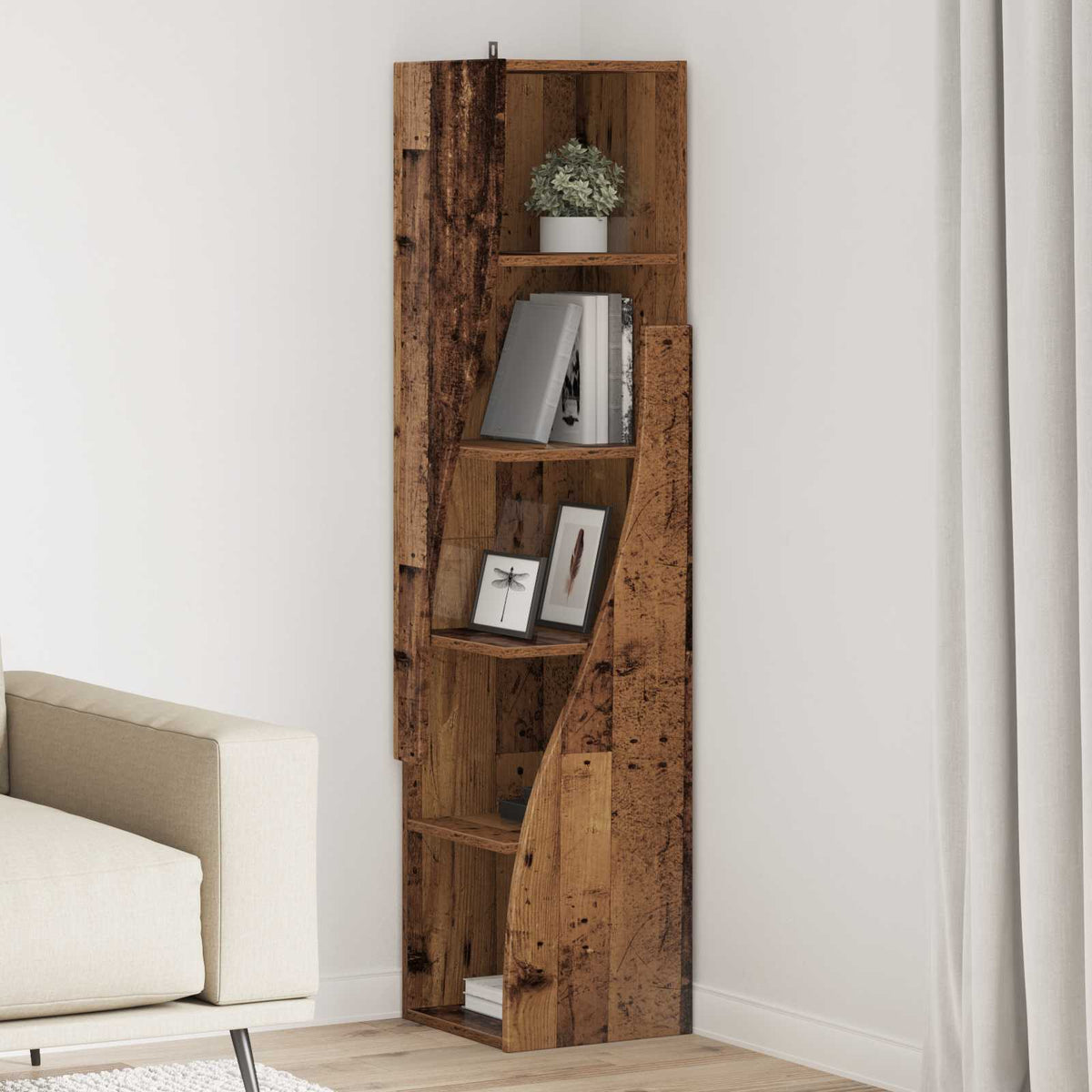 Corner Cabinet Engineered Wood Width 32 cm Old wood 140 cm