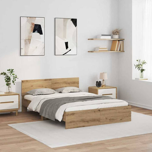 Bed Frame Headboard LED Artisan oak