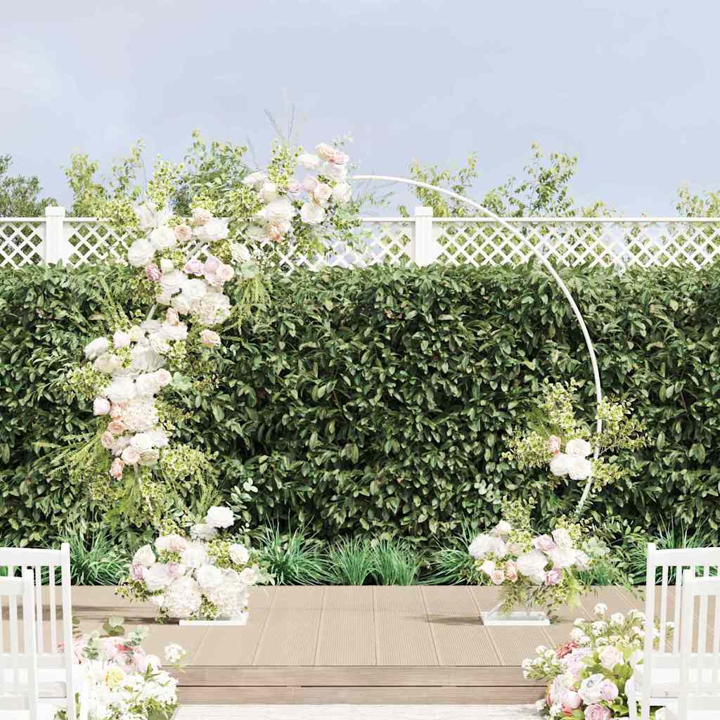 vidaXL Single Wedding Arch White 220 x 45 x 200 cm Steel 1