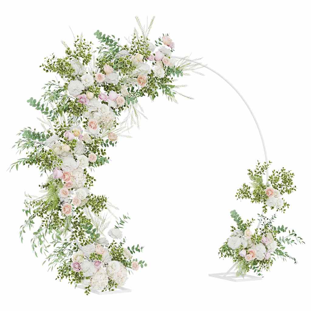 vidaXL Single Wedding Arch White 220 x 45 x 200 cm Steel 3