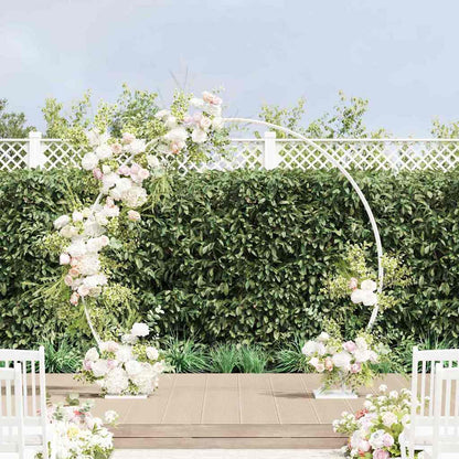 vidaXL Double Wedding Arch White 220 x 45 x 200 cm Steel 1