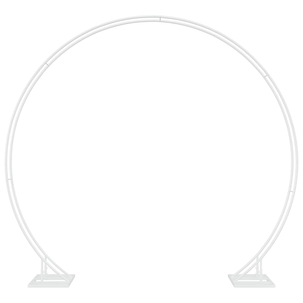vidaXL Double Wedding Arch White 220 x 45 x 200 cm Steel 2