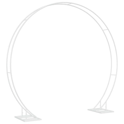 vidaXL Double Wedding Arch White 220 x 45 x 200 cm Steel 5