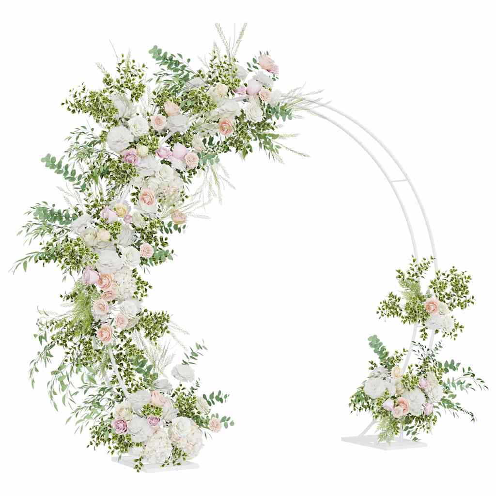 vidaXL Double Wedding Arch White 220 x 45 x 200 cm Steel 3