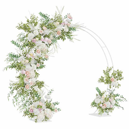 vidaXL Double Wedding Arch White 220 x 45 x 200 cm Steel 3