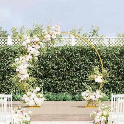 vidaXL Double Wedding Arch Gold 220 x 45 x 200 cm Steel 1