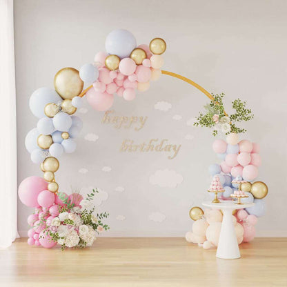 vidaXL Double Wedding Arch Gold 220 x 45 x 200 cm Steel 4