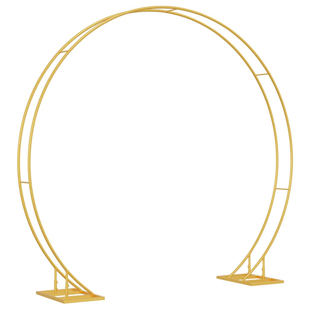 vidaXL Double Wedding Arch Gold 220 x 45 x 200 cm Steel 5