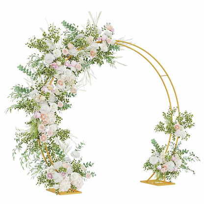 vidaXL Double Wedding Arch Gold 220 x 45 x 200 cm Steel 3