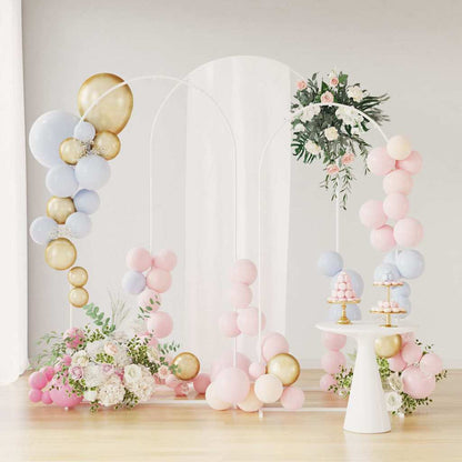 vidaXL Wedding Arch 3 pcs White 120 x 40 x 217 cm Steel 4