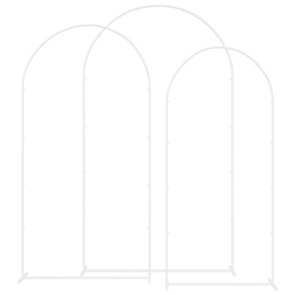 vidaXL Wedding Arch 3 pcs White 120 x 40 x 217 cm Steel 2