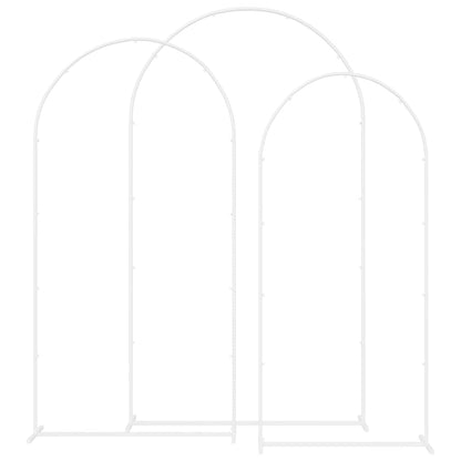 vidaXL Wedding Arch 3 pcs White 120 x 40 x 217 cm Steel 2