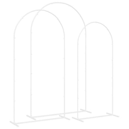 vidaXL Wedding Arch 3 pcs White 120 x 40 x 217 cm Steel 5