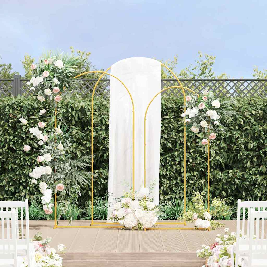 Wedding Arch 3 pcs 120 x 40 x 217 cm Steel Gold