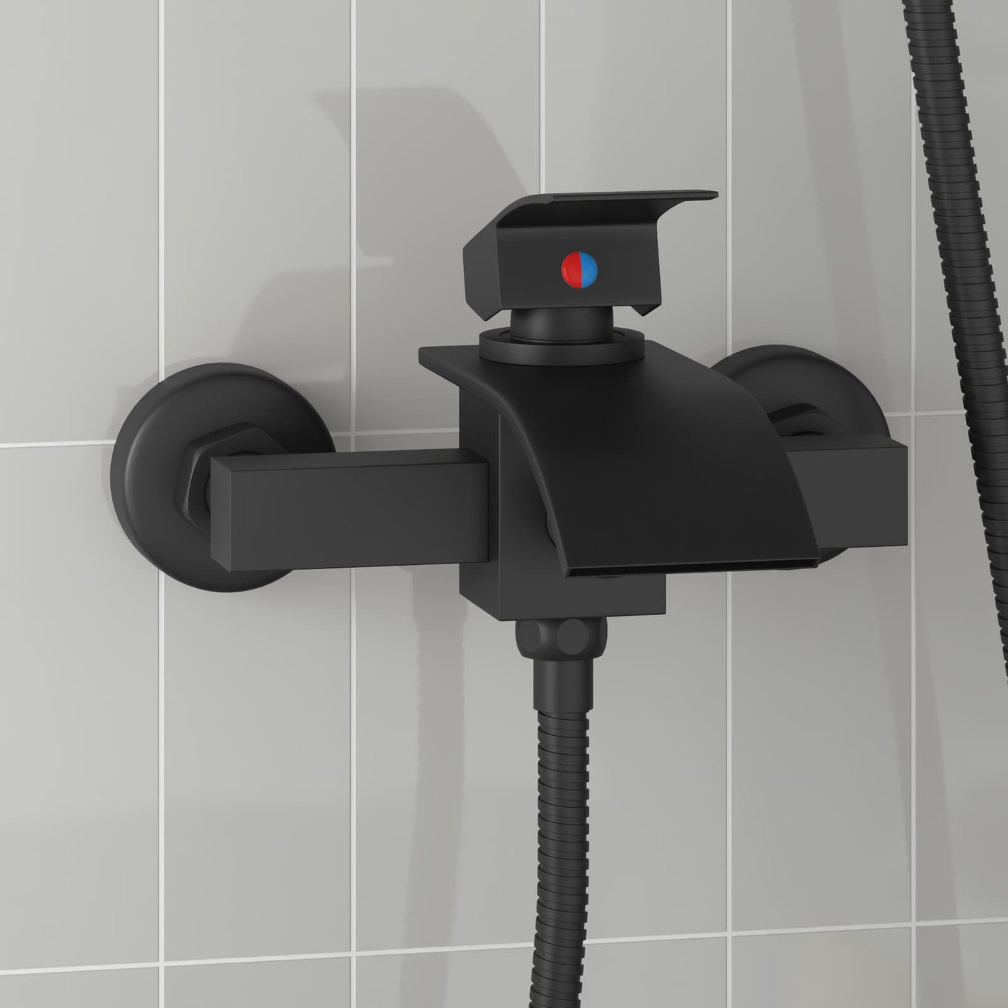 vidaXL Shower Mixer Tap Black G 1/2 inches 1