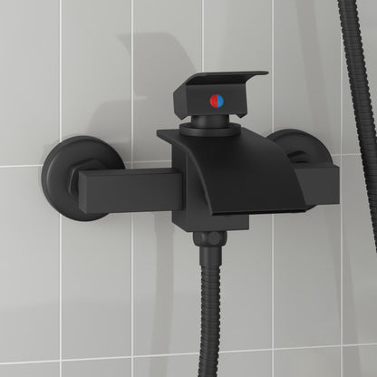 vidaXL Shower Mixer Tap Black G 1/2 inches 1