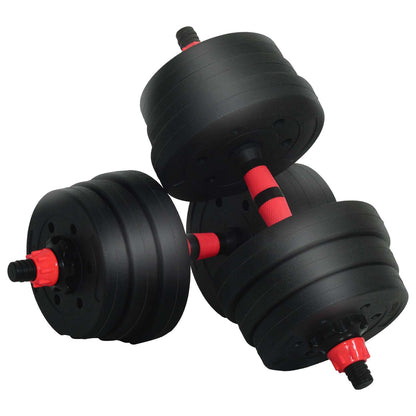 vidaXL 2-in-1 Dumbbell Set 30kg Black and Red 4