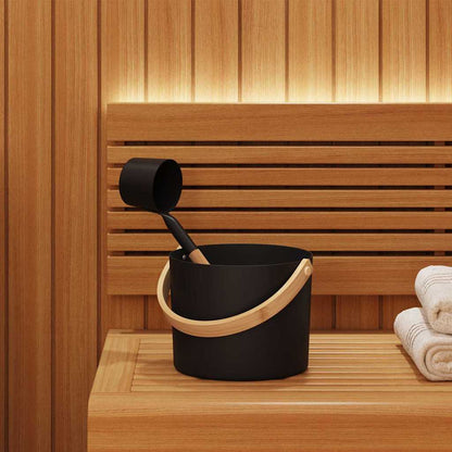 vidaXL Sauna Accessory Set 2 pcs Black Aluminium and Solid Pine Wood 3