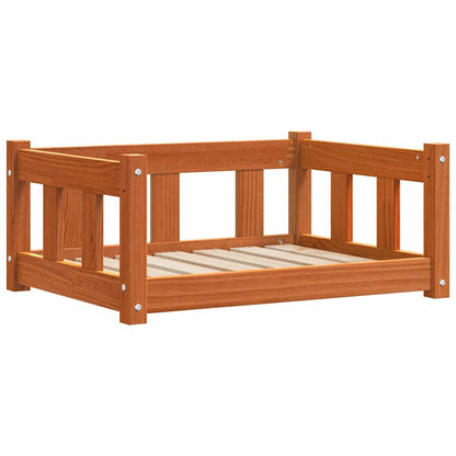 vidaXL Dog Bed Wax Brown 65.5 x 50 x 28 cm Solid Pine Wood 2