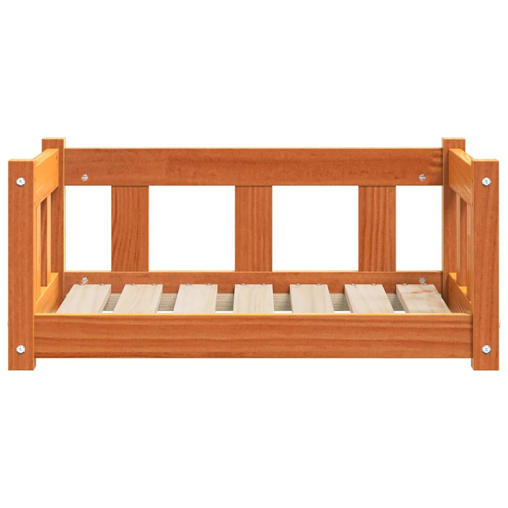 vidaXL Dog Bed Wax Brown 65.5 x 50 x 28 cm Solid Pine Wood 4