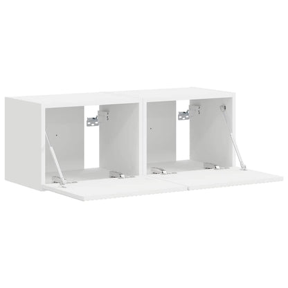 vidaXL TV Wall Cabinet 2 pcs White Engineered Wood 6