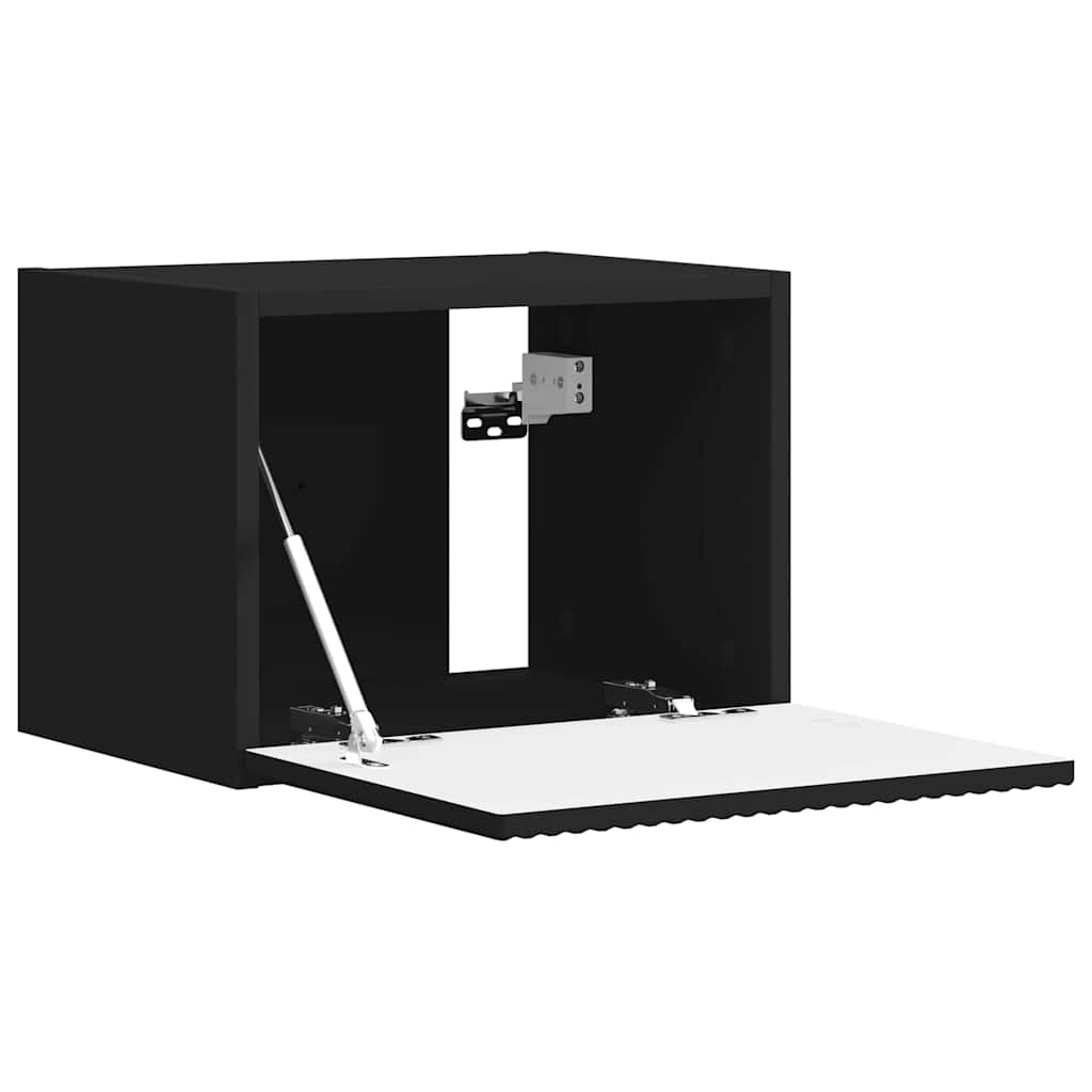 vidaXL TV Wall Cabinet 2 pcs Black Engineered Wood 5