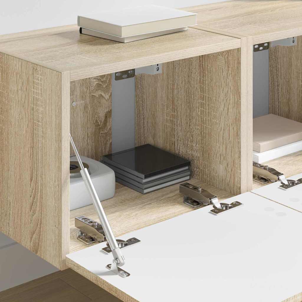 vidaXL TV Wall Cabinet 2 pcs Sonoma Engineered Wood 4