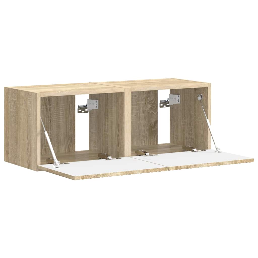 vidaXL TV Wall Cabinet 2 pcs Sonoma Engineered Wood 6