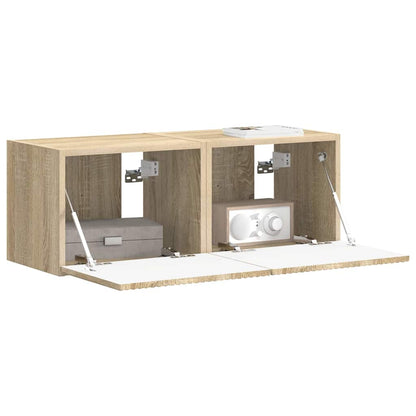 vidaXL TV Wall Cabinet 2 pcs Sonoma Engineered Wood 3
