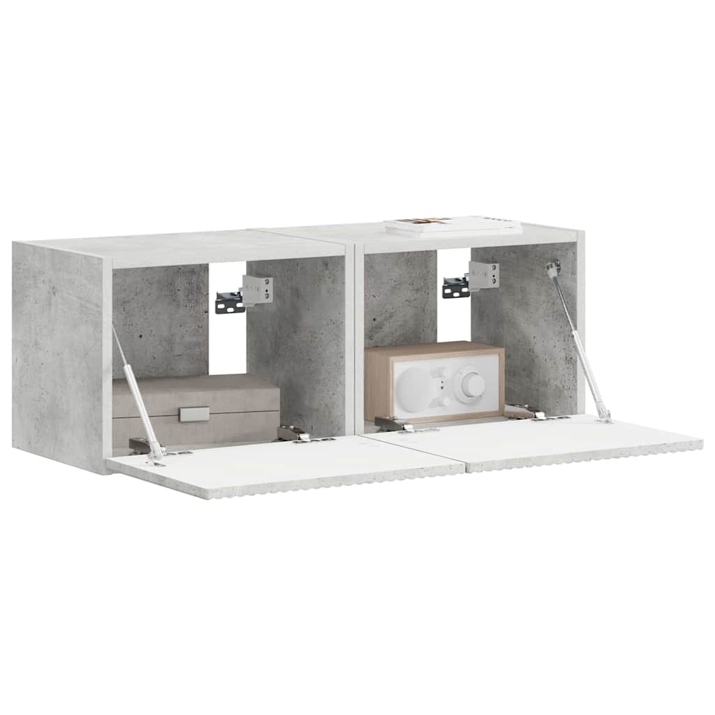 vidaXL TV Wall Cabinet 2 pcs Concerte Engineered Wood 3
