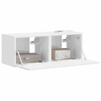 vidaXL TV Wall Cabinet 2 pcs Gloss White Engineered Wood 3