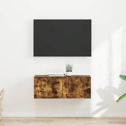 vidaXL TV Wall Cabinet 2 pcs Smoked Oak Engineered Wood 1