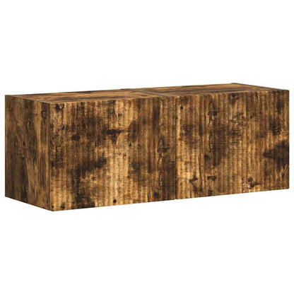 vidaXL TV Wall Cabinet 2 pcs Smoked Oak Engineered Wood 2
