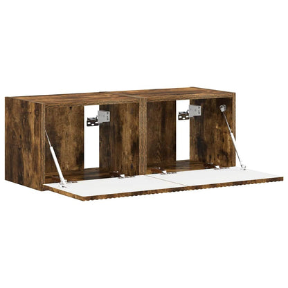 vidaXL TV Wall Cabinet 2 pcs Smoked Oak Engineered Wood 5